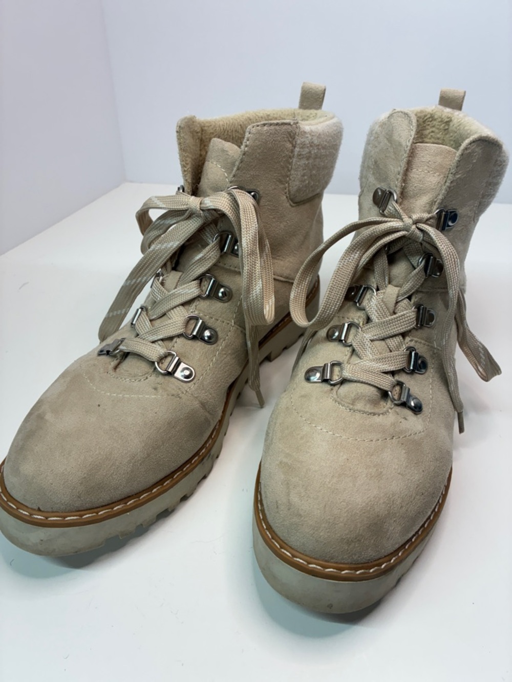 Sonoma Taupe Suede Lace-Up Ankle Boots